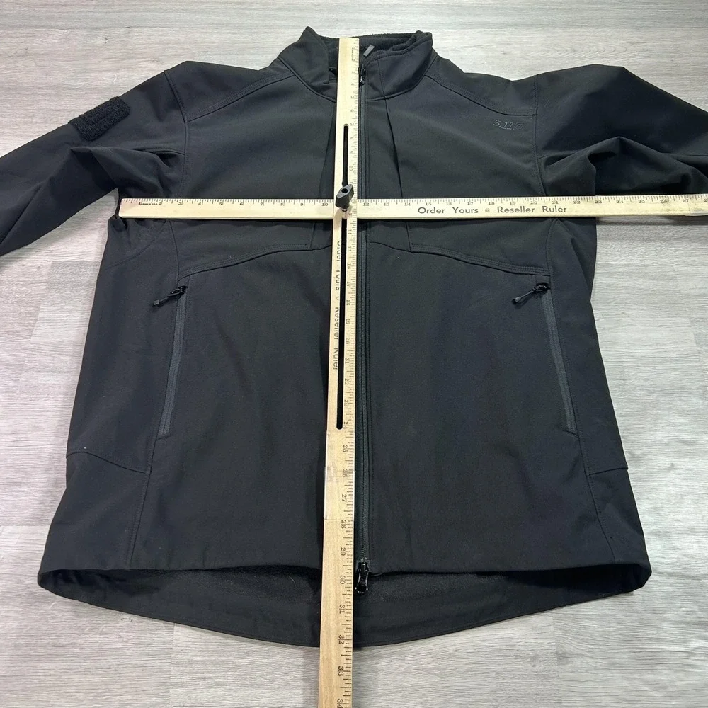 5.11 Tactical Jacket Mens‎ Large Black Softshell Lined Full Zip Windbreaker